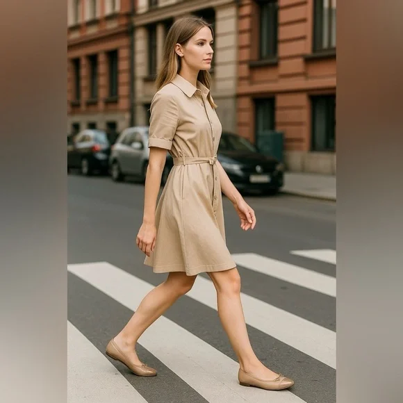 DV by Dolce Vita Moxy Nude Beige Patent Ballet Vegan Flats Women’s Size 7.5 NIB - Picture 2 of 10